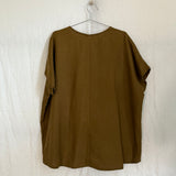 Harper Tunic in Midweight Linen, Olive, Size S/M | SAMPLE SALE