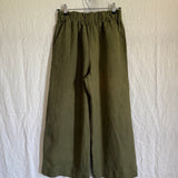 Florence Pant in Midweight Linen, Verte, Size S-Regular | SAMPLE SALE