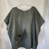 Harper Tunic in Lightweight Linen, Lichen, Size L/XL | SAMPLE SALE