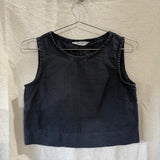 Petra Crop in Midweight Linen, Black, Size XS | SAMPLE SALE
