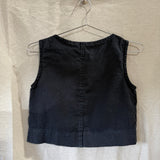 Petra Crop in Midweight Linen, Black, Size XS | SAMPLE SALE