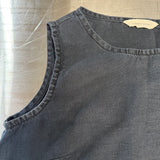 Petra Crop in Midweight Linen, Navy, Size XS | SAMPLE SALE