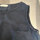 Petra Crop in Midweight Linen, Navy, Size XS | SAMPLE SALE
