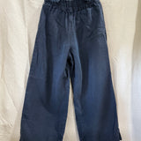 Florence Pant in Midweight Linen, Navy, Size XXS | SAMPLE SALE