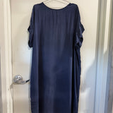 Georgia Midi in Silk Crepe, Navy, Size OSP2 | SAMPLE SALE
