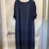 Georgia Midi in Silk Crepe, Navy, Size OSP2 | SAMPLE SALE