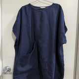 Harper Tunic in Midweight Linen, Navy, Size 2X/3X | SAMPLE SALE