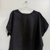 Georgia Tee in Midweight Linen, Black, Size 2X/3X | SAMPLE SALE