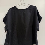 Georgia Tee in Midweight Linen, Black, Size 2X/3X | SAMPLE SALE