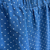 Florence Pant in Midweight Linen, Blue Polka Dot, Size XL | SAMPLE SALE A-01
