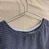 Georgia Tee in Handwoven Cotton, Navy Stripe, Size L/XL | SAMPLE SALE A-07