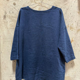 Long Sleeve Harper Tunic in Midweight Linen, Indigo, Size L/XL | SAMPLE SALE B-01