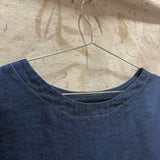 Long Sleeve Harper Tunic in Midweight Linen, Indigo, Size L/XL | SAMPLE SALE B-01