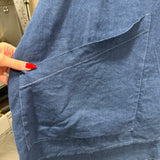 Long Sleeve Harper Tunic in Midweight Linen, Indigo, Size L/XL | SAMPLE SALE B-01