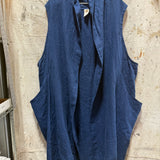 Clyde Vest in Midweight Linen, Indigo, Size 1X/2X | SAMPLE SALE B-05