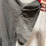 Ruffled Georgia Midi in Midweight Linen, Gray, Size XL | SAMPLE SALE B-10