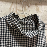 Collared Harper Apron, Black and White Gingham, Size XL | SAMPLE SALE B-11