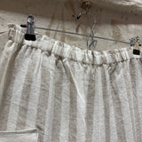 Florence Pant in Striped Midweight Linen, Flax and Salt, Size XL | SAMPLE SALE B-14