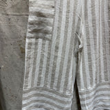Florence Pant in Striped Midweight Linen, Flax and Salt, Size XL | SAMPLE SALE B-14