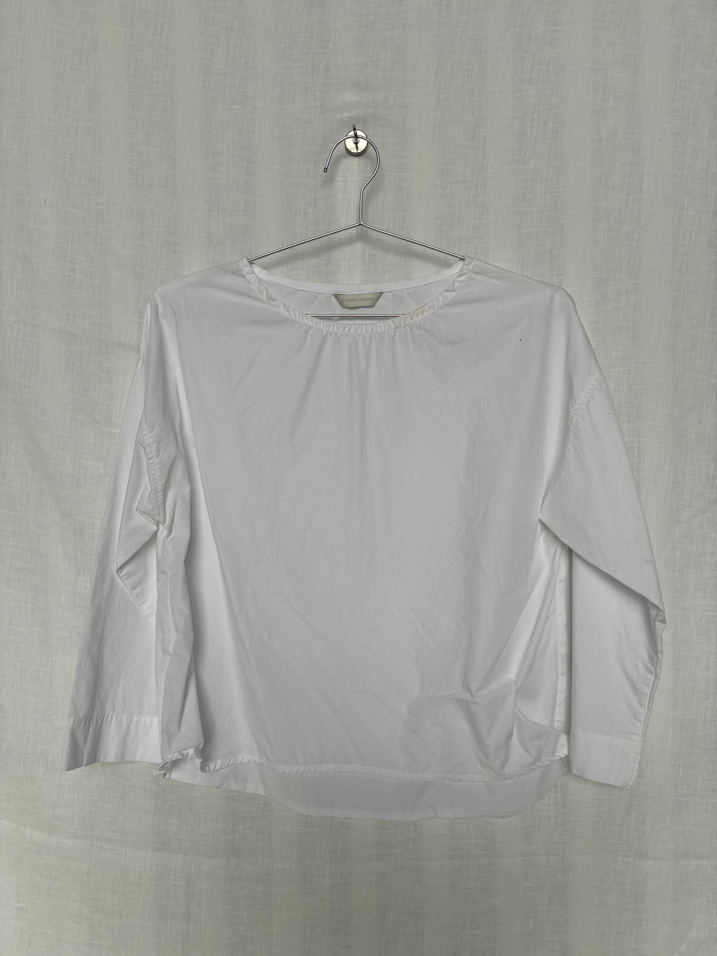 Lara Top in Cotton Poplin, Salt | Size Small | SAMPLE SALE (E11)