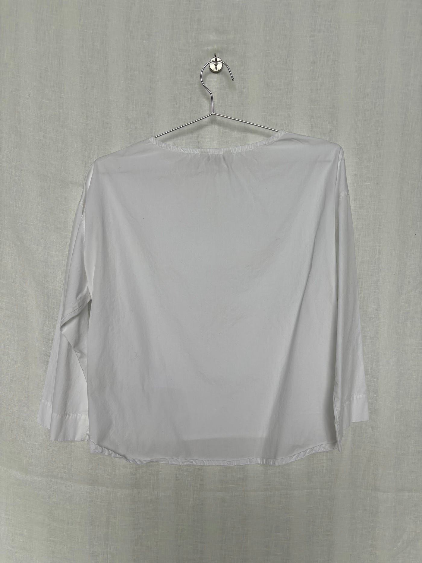 Lara Top in Cotton Poplin, Salt | Size Small | SAMPLE SALE (E11)