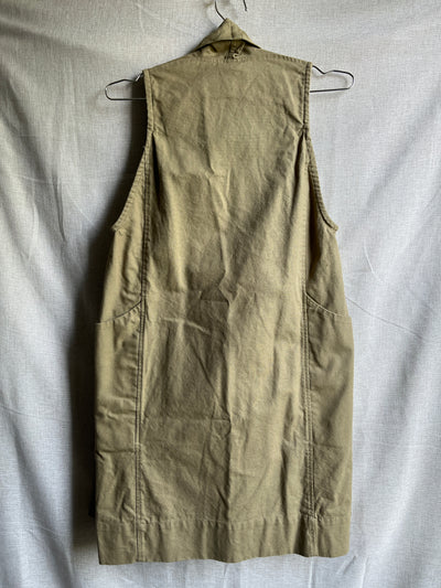 Clyde Vest in Cotton Canvas, Khaki | Size XXS/XS | SAMPLE SALE (A126)