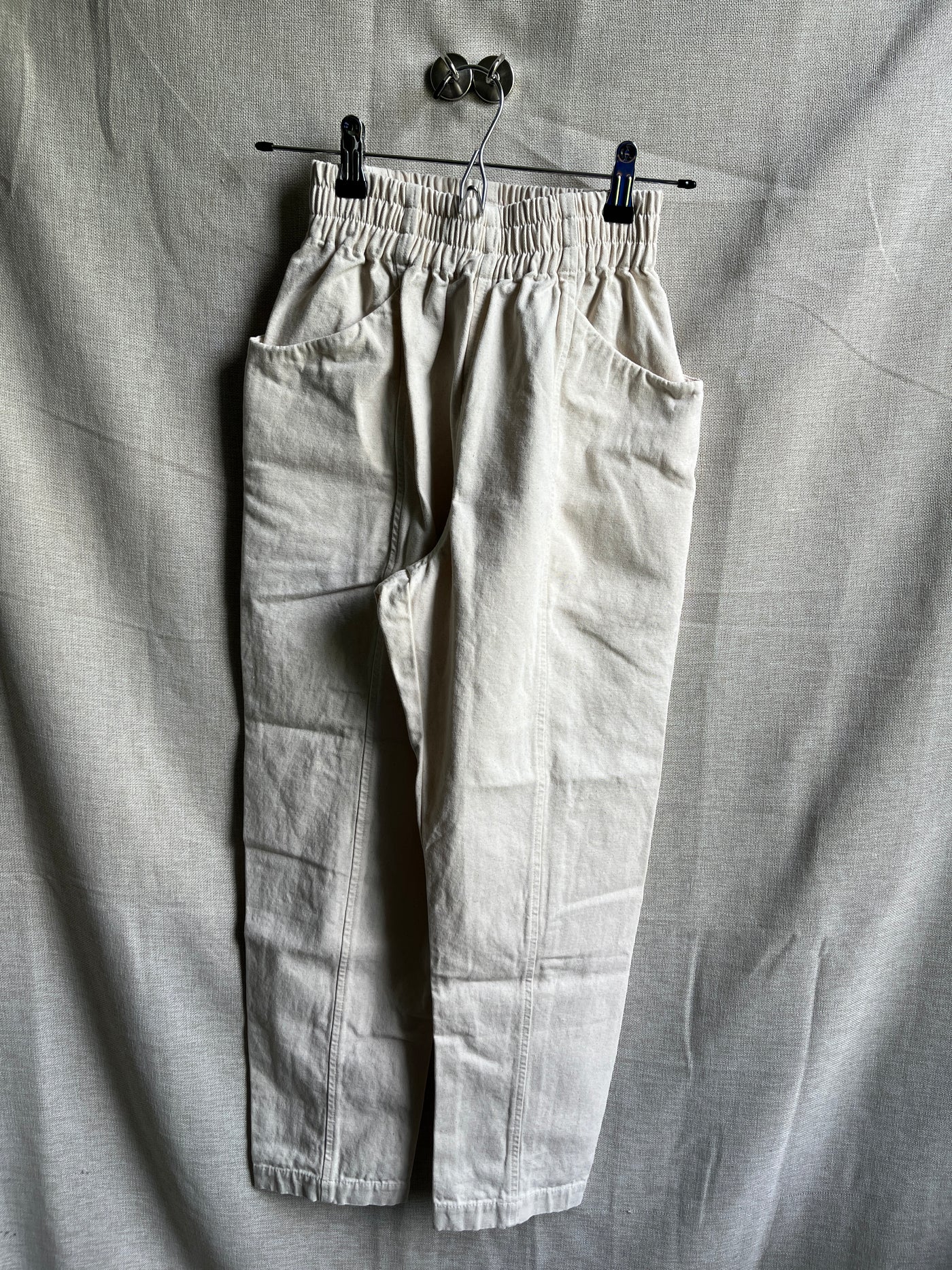 Clyde Work Pant in Cotton Canvas, Natural | Size XXS | SAMPLE SALE (A194)