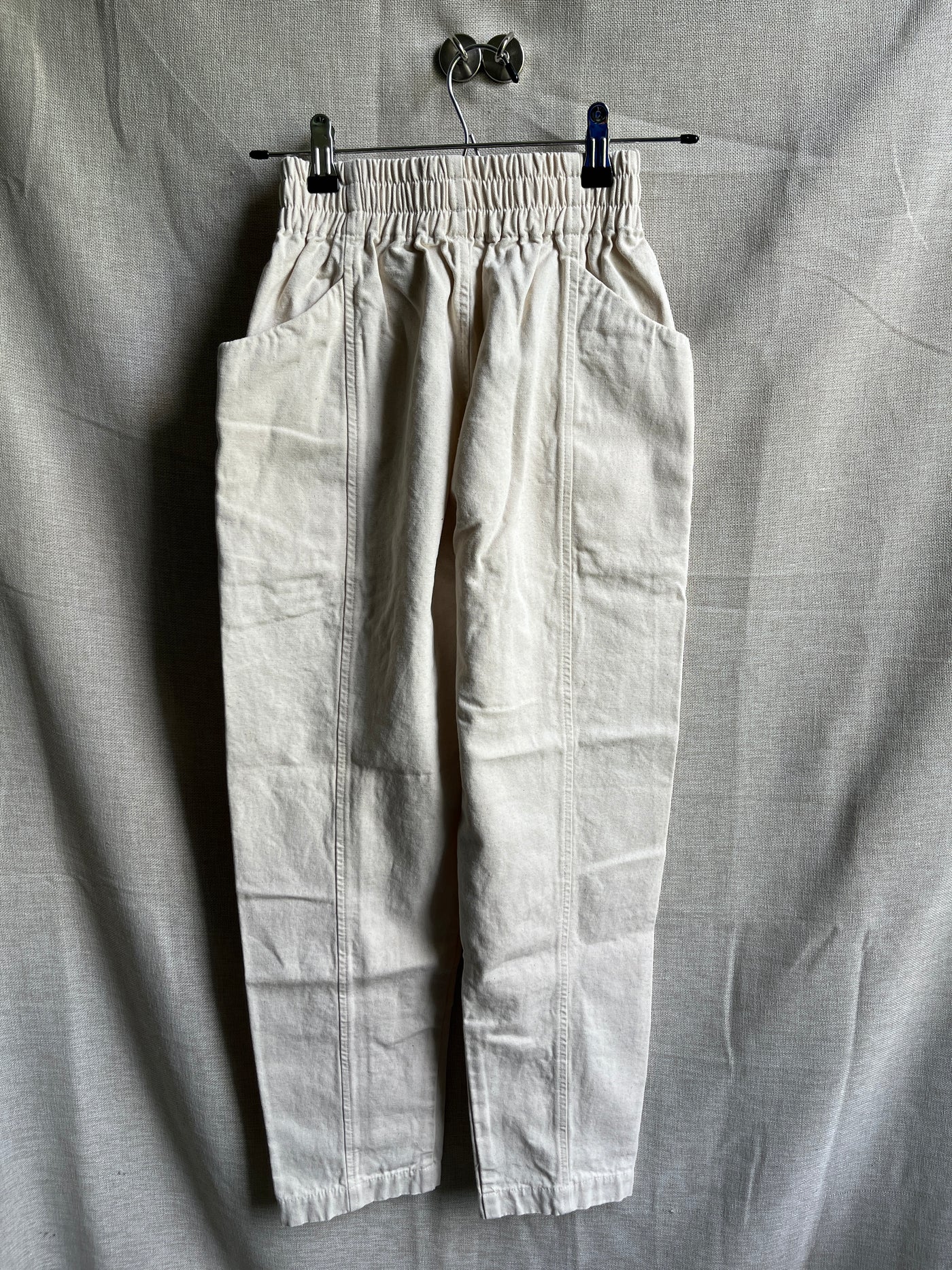 Clyde Work Pant in Cotton Canvas, Natural | Size XXS | SAMPLE SALE (A194)