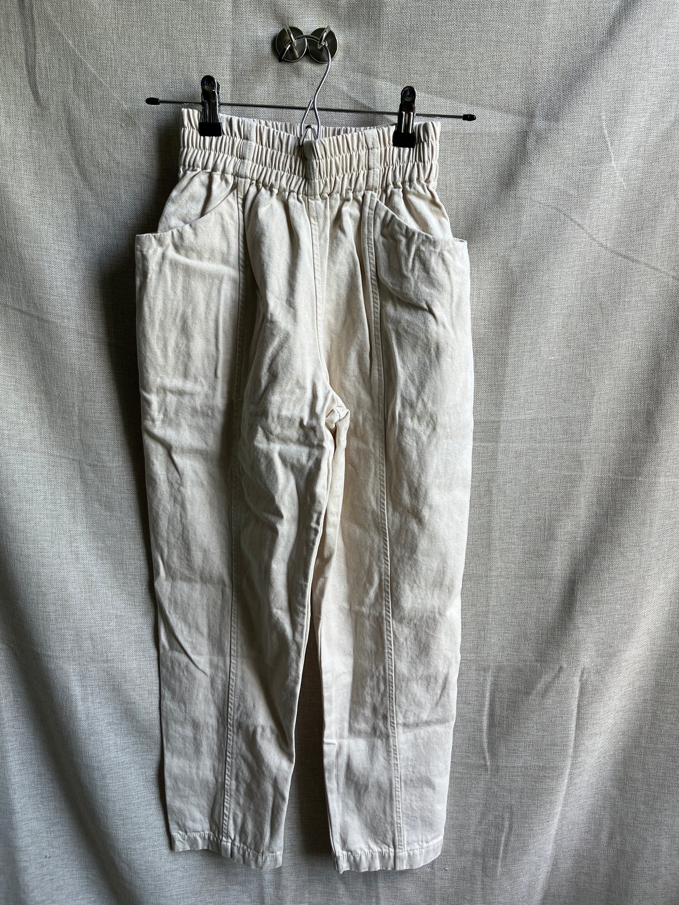 Clyde Work Pant in Cotton Canvas, Natural | Size XXS | SAMPLE SALE (A196)