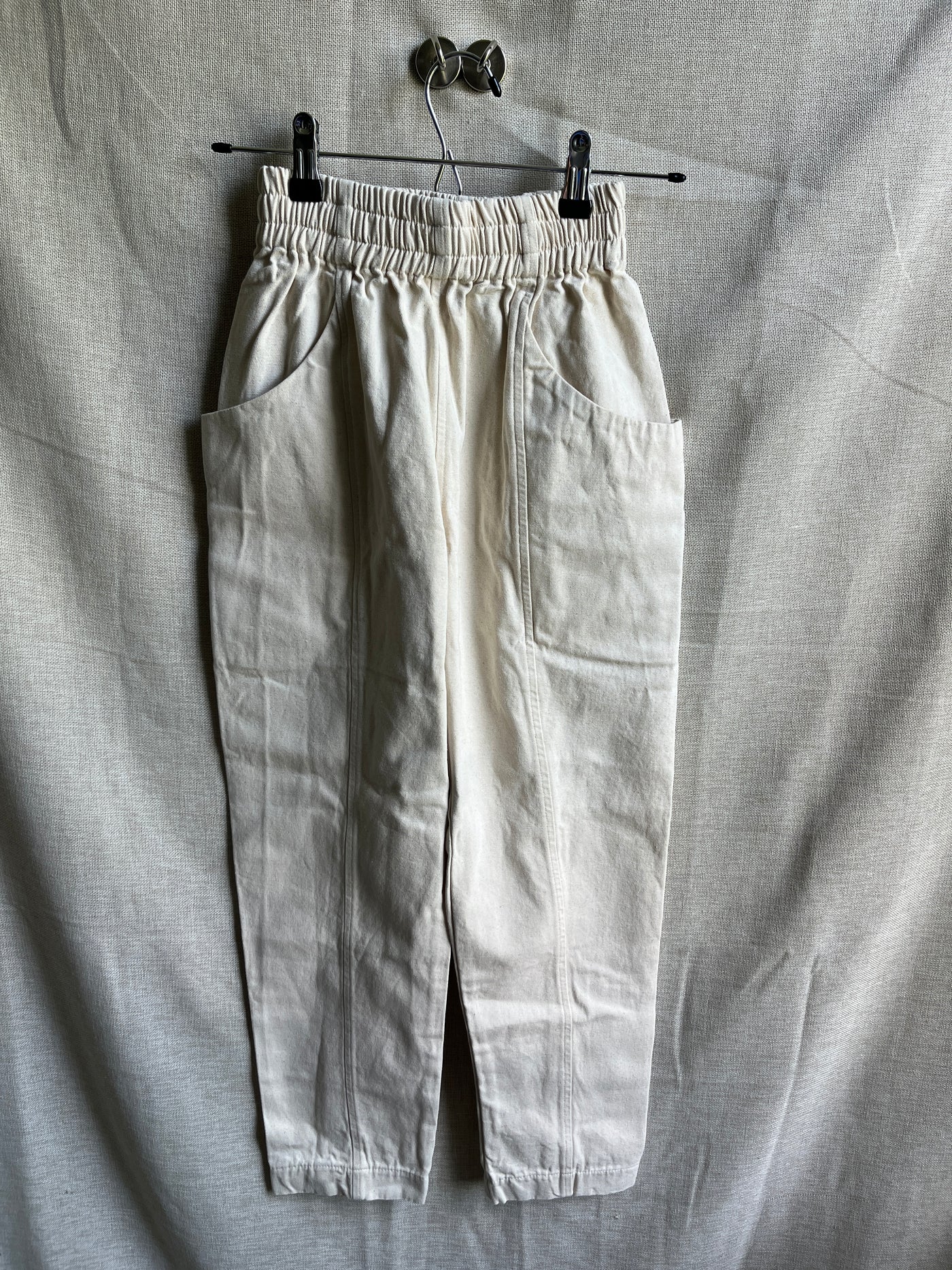 Clyde Work Pant in Cotton Canvas, Natural | Size 00 | SAMPLE SALE (A199)