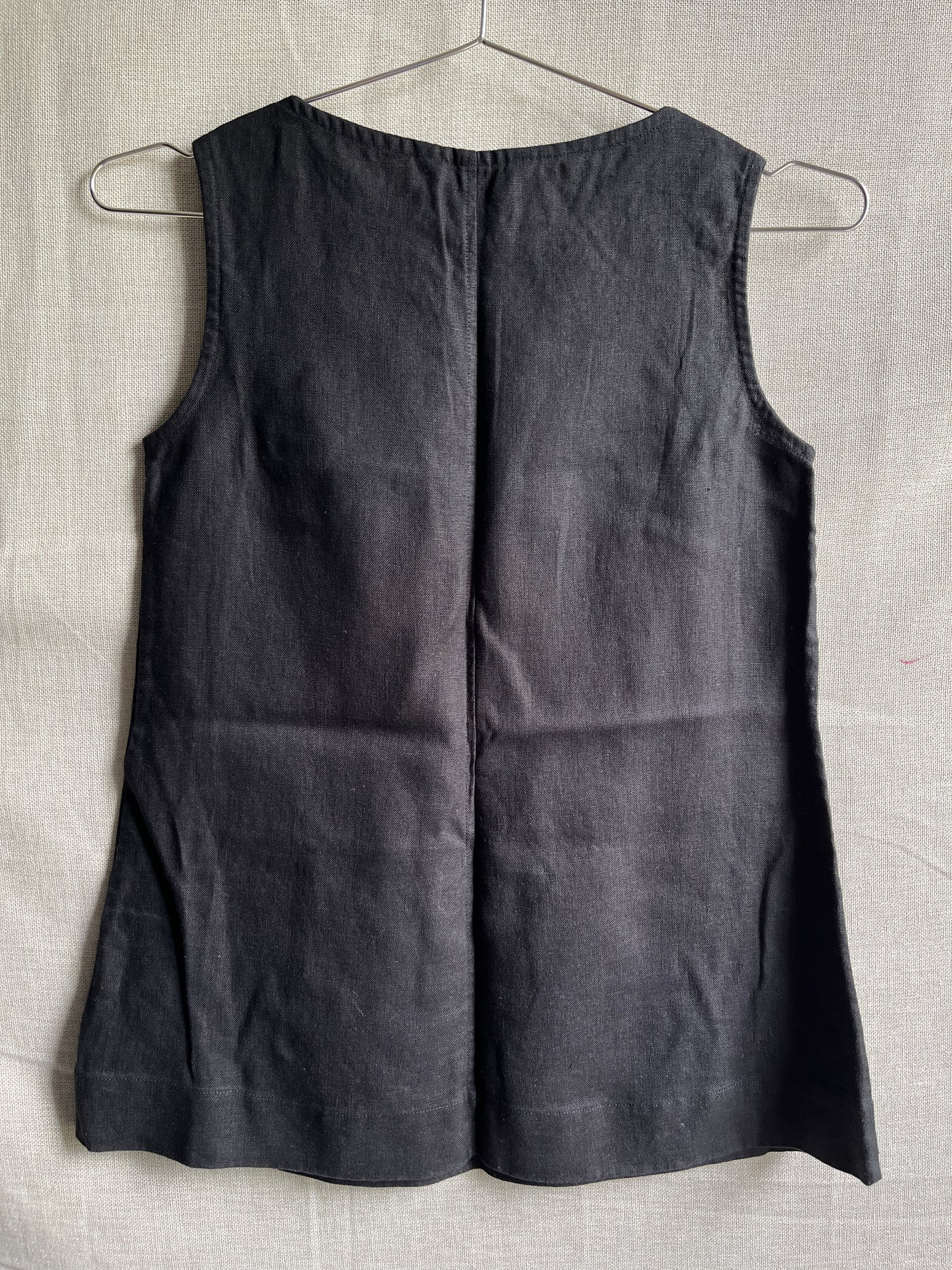 Petra Tank in Midweight Linen, Black | Size XXS | SAMPLE SALE (B53)