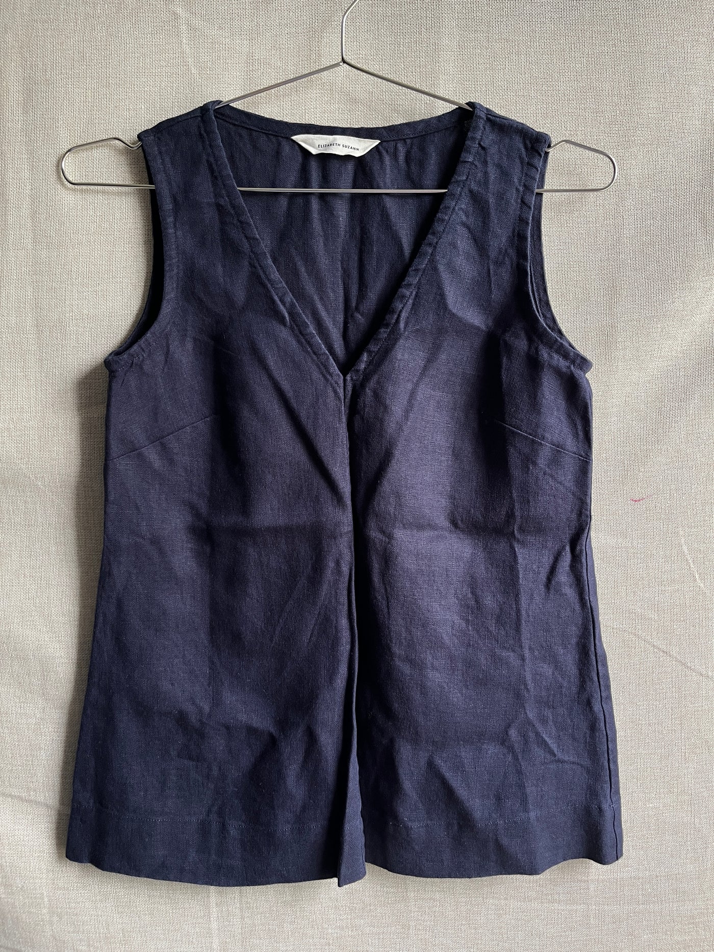 Marlena Tank in Midweight Linen, Black | Size XS | SAMPLE SALE (B59)