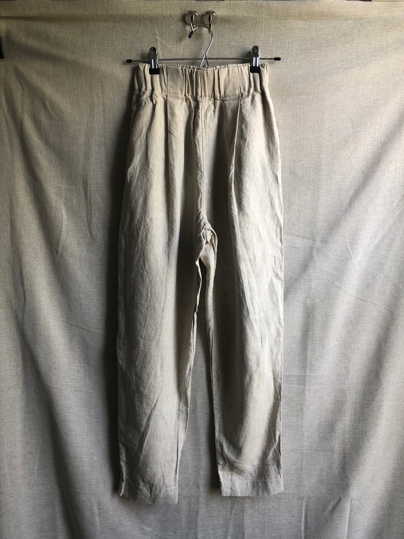 Andy Trouser in Midweight Linen, Flax | Size XXS | SAMPLE SALE (A236)