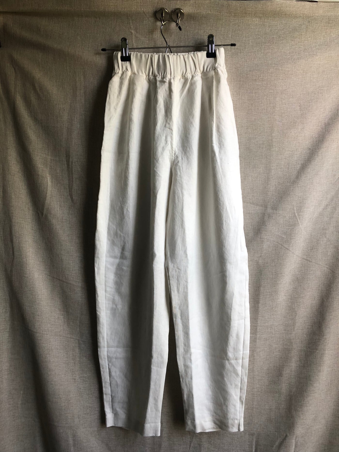 Andy Trouser in Midweight Linen, Ivory | Size XXS-Tall | SAMPLE SALE (A238)