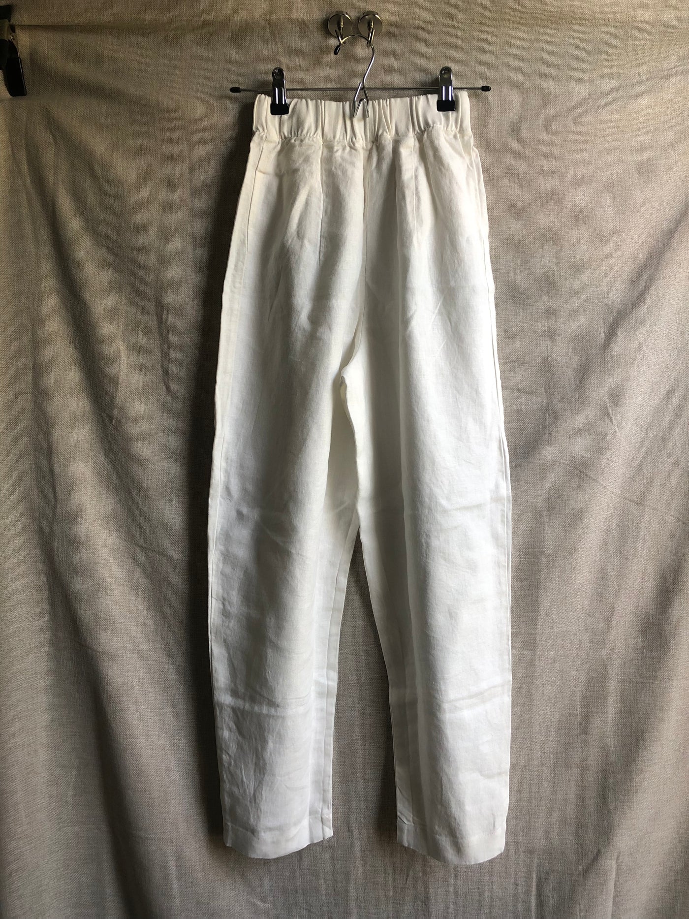 Andy Trouser in Midweight Linen, Ivory | Size XXS-Tall | SAMPLE SALE (A238)