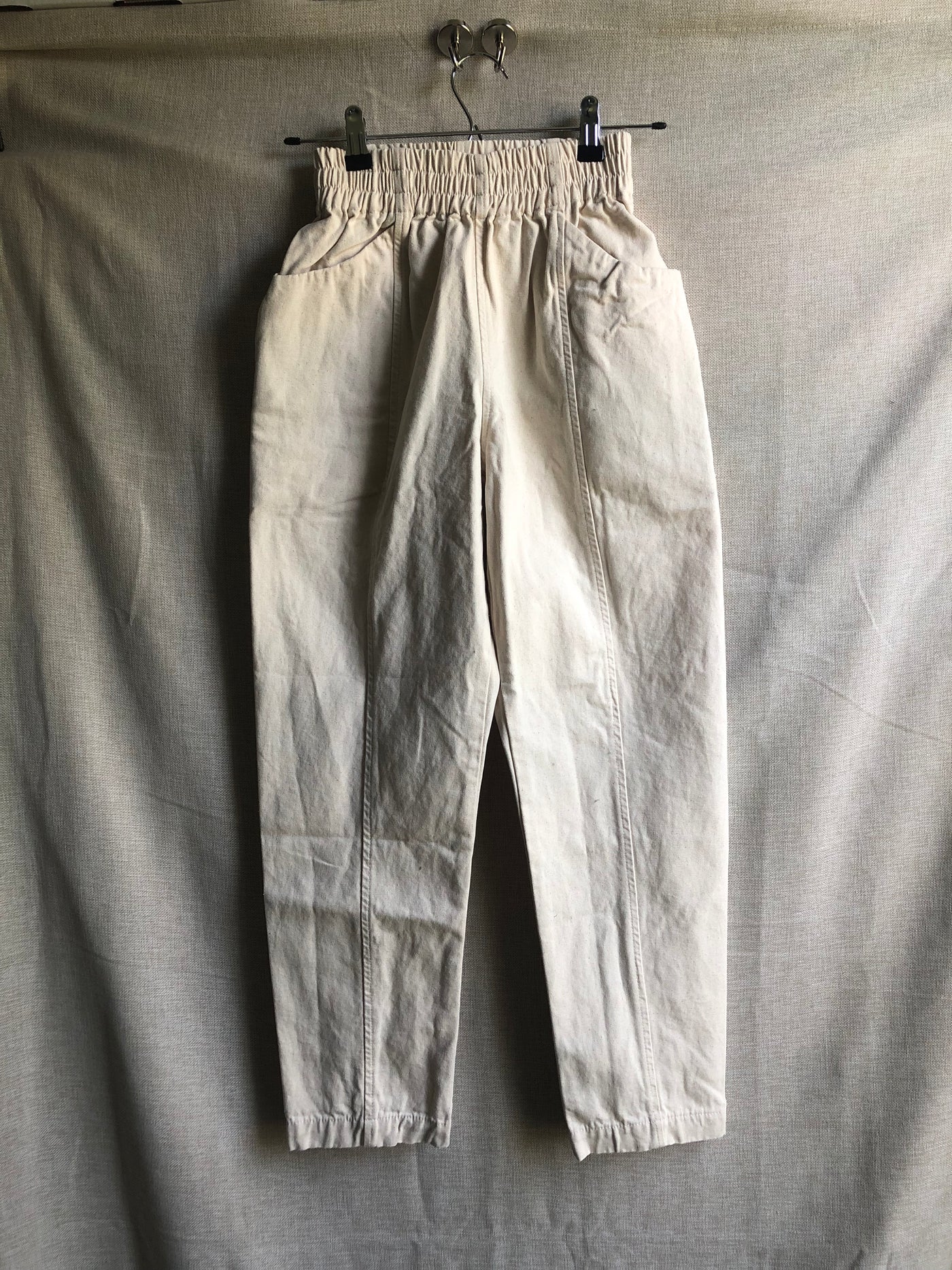 Clyde Work Pant in Cotton Canvas, Natural | Size XXS | SAMPLE SALE (A240)