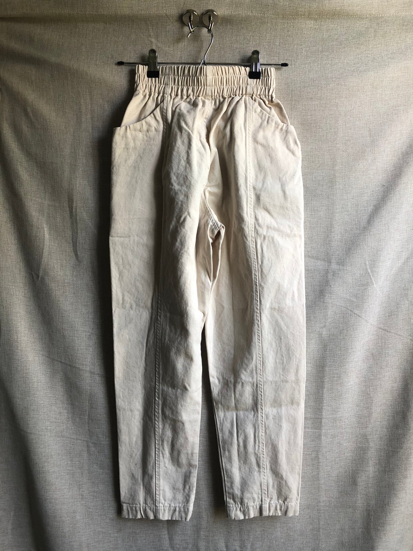 Clyde Work Pant in Cotton Canvas, Natural | Size XXS | SAMPLE SALE (A240)