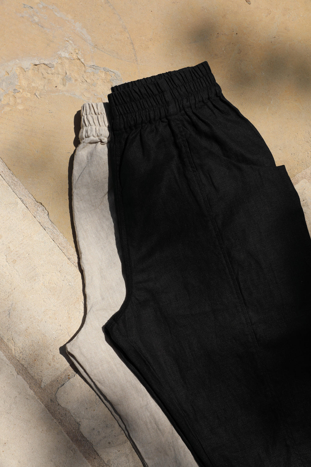 Clyde Work Pant in Midweight Linen Black#color_black