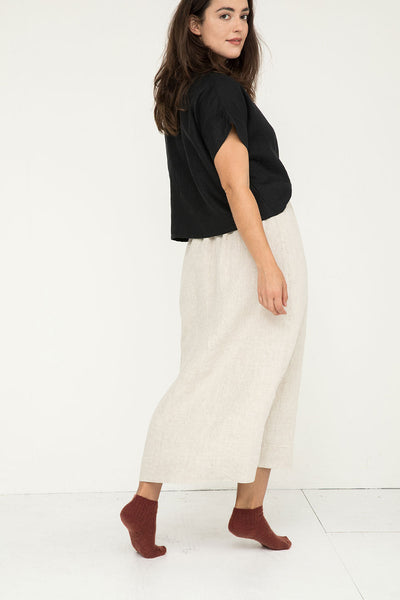 Bel Skirt in Midweight Linen Flax#color_flax