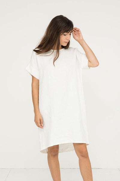 Georgia Dress in Ivory Midweight Linen#color_ivory