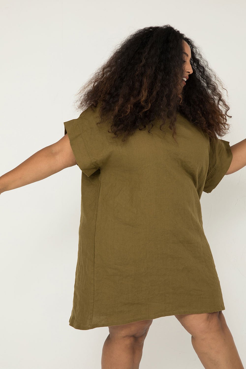 Georgia Dress in Olive Midweight Linen#color_olive
