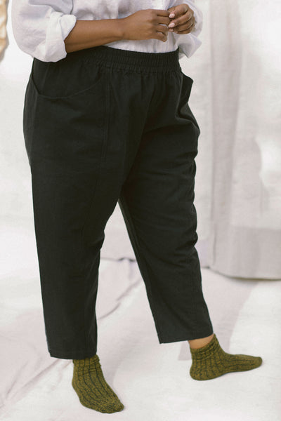Clyde Work Pant in Upcycled Cotton Canvas Clay#color_black