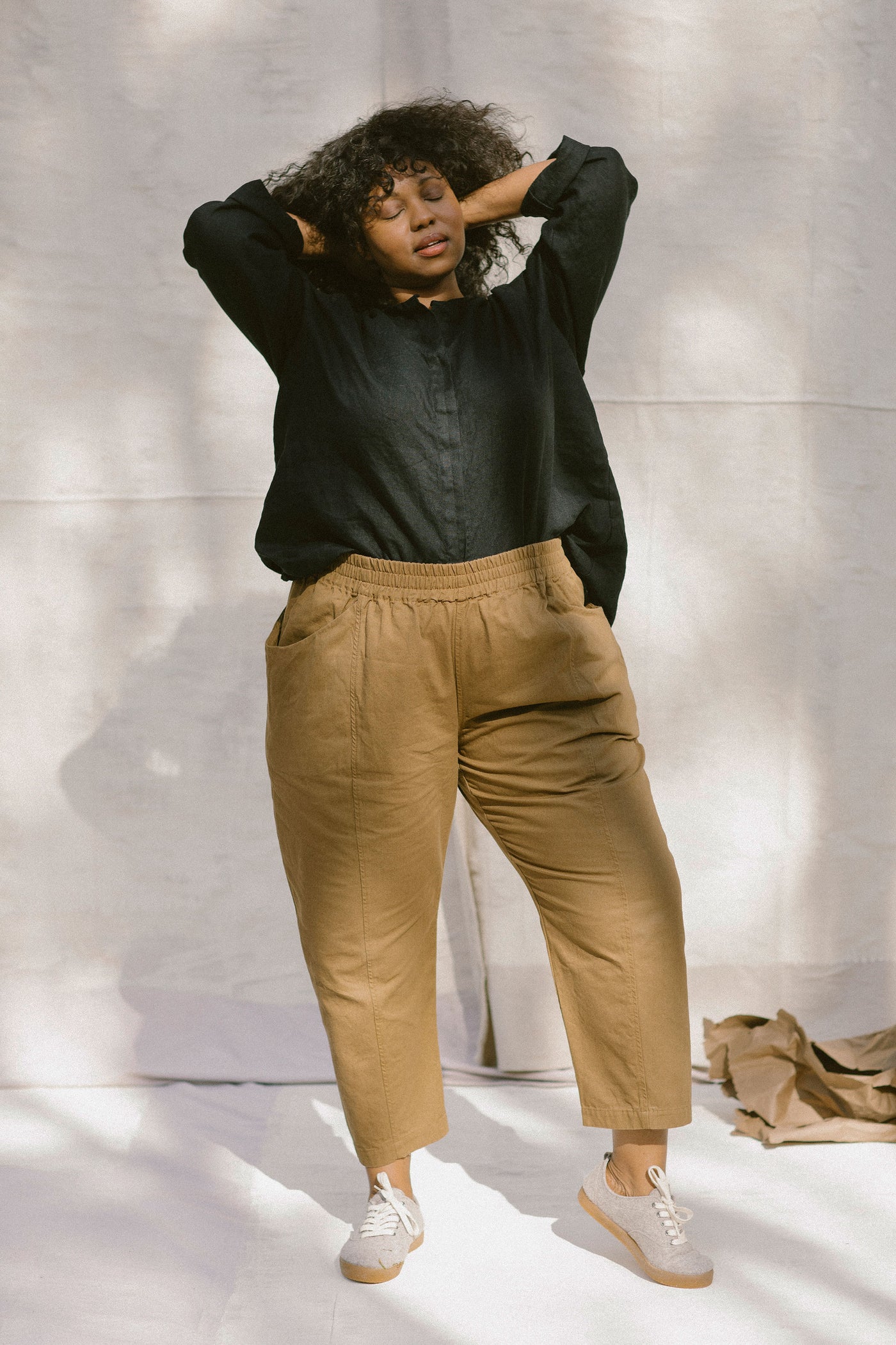 Clyde Work Pant in Upcycled Cotton Canvas Clay#color_clay