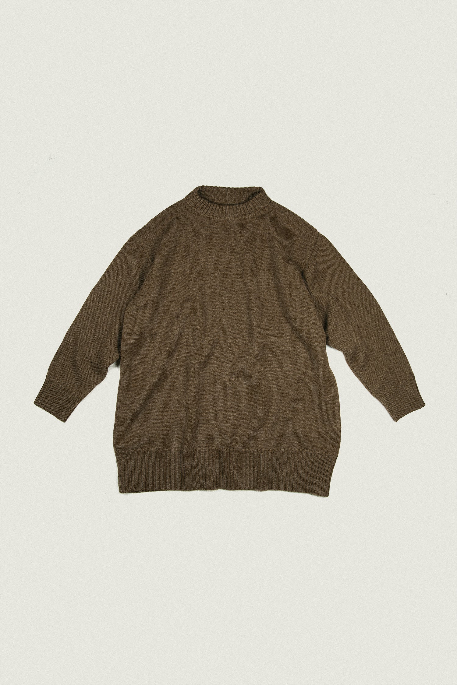 Essential Crew Neck Sweater in Climate Beneficial™ Wool Solid Olive#color_solid-olive